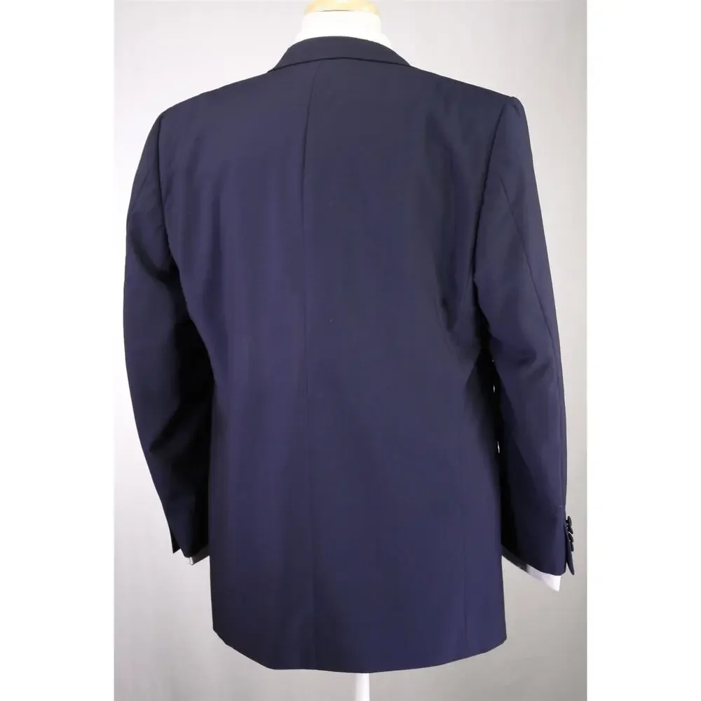 Ermenegildo Zegna Navy Blue 1-Btn Peak Lapel Tuxedo Formal Wedding Suit 44R